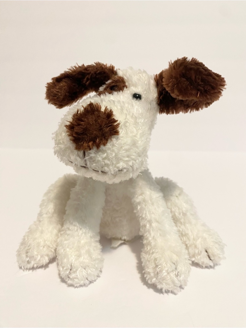Russ Softies Bullseye Dog Plush Mini 6” Stuffed Animal Puppy Toy Pup White Brown
